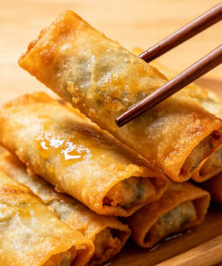 Groente loempia met veganistisch vlees