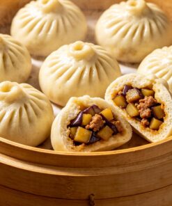 Aubergine en gehakt Bao