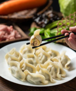 Bevroren ravioli met varkensvlees en paddenstoelen